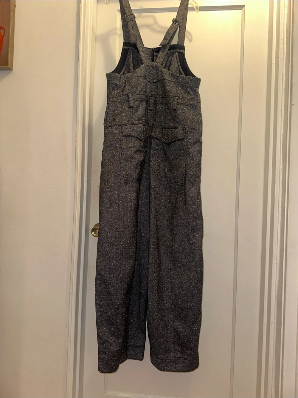 Free People Charcoal Speckled Wide-Leg Jumpsuit - Preloved